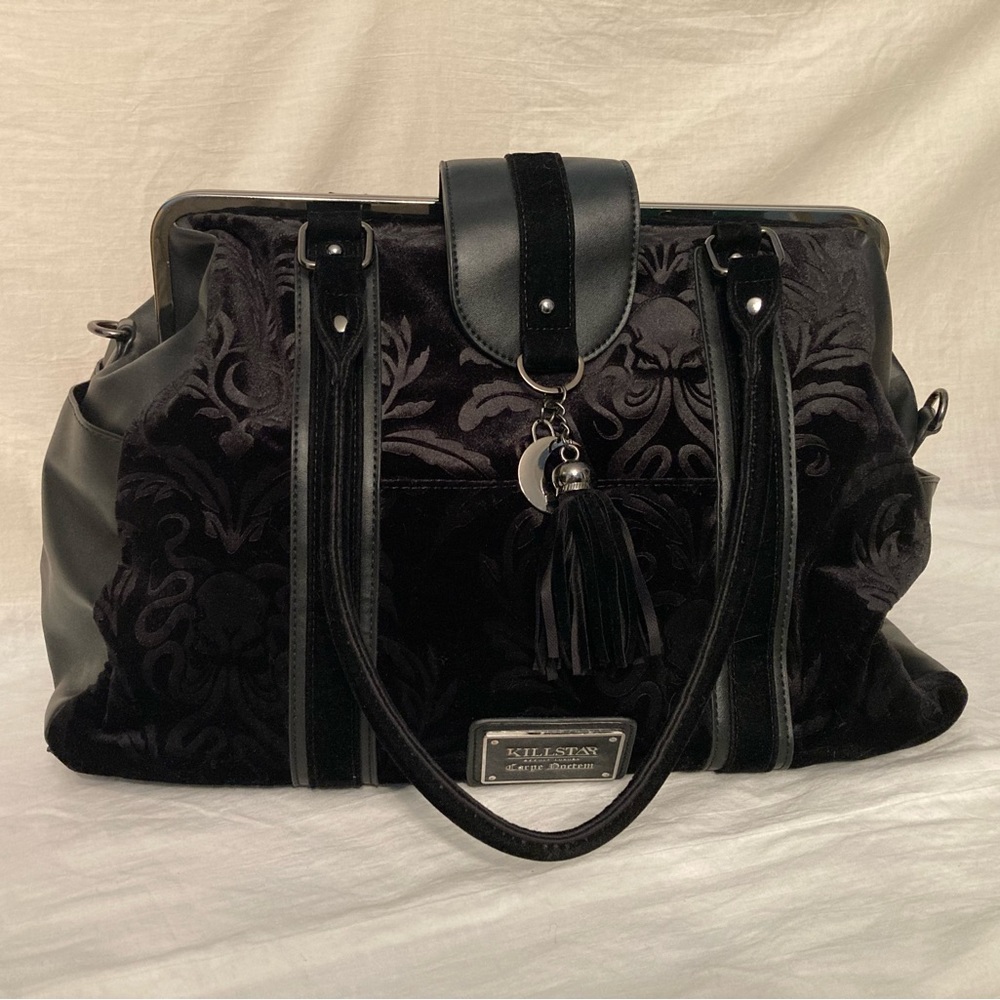 KILLSTAR | Monstra Daybag Black Goth Dark Academia Duffle Bag Purse Gothic